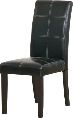 čierna kožená jedálenská stolička
