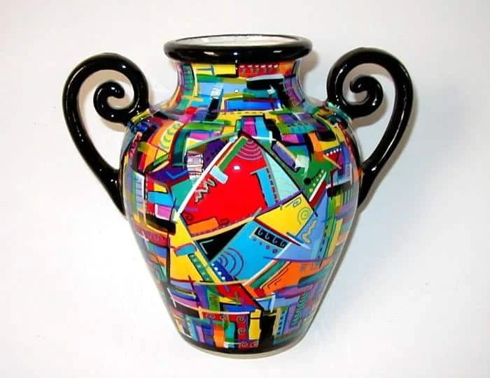 Farebná keramická váza