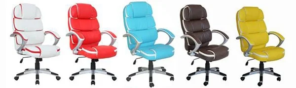 Farebné kožené kancelárske kreslá