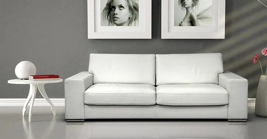 Moderna kozena sedacia suprava - biela