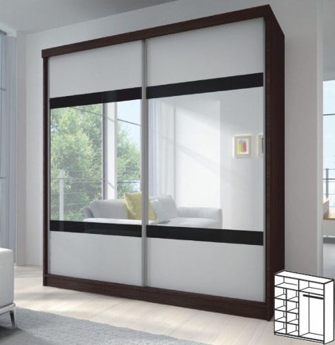 Moderná šatníková skriňa so zrkadlom