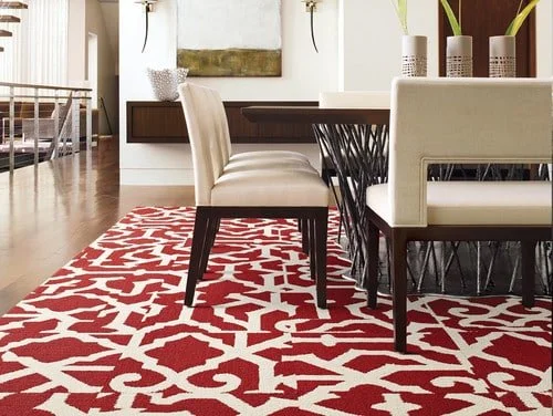 Moderny kusovy kobere - cerveny