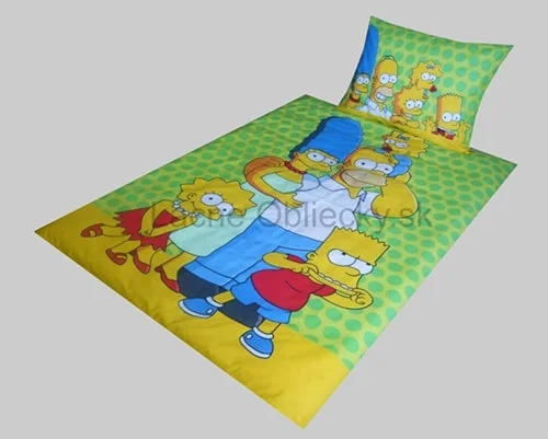 Detské obliečky na posteľ - simpsonovci