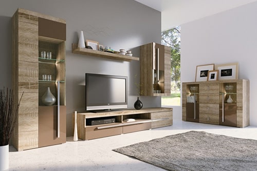 Moderná obývacia stena - dub