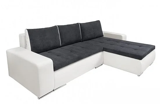 Rohová sedacia súprava bielo - sivá