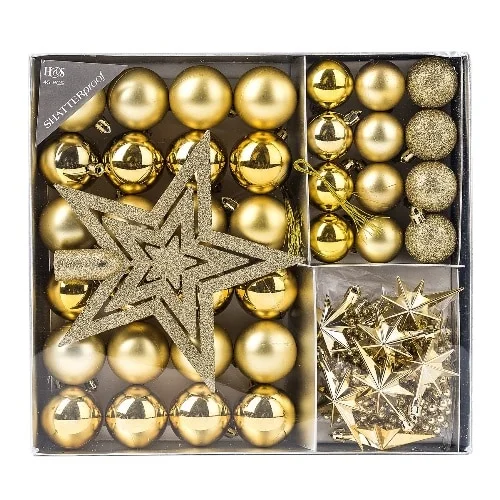 Sada vianočných ozdôb - zlatá