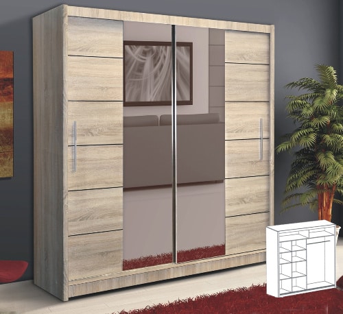 Šatníková skriňa s vešiakovou tyčou