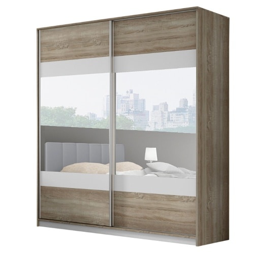 Skriňa s posuvnými dverami a zrkadlom