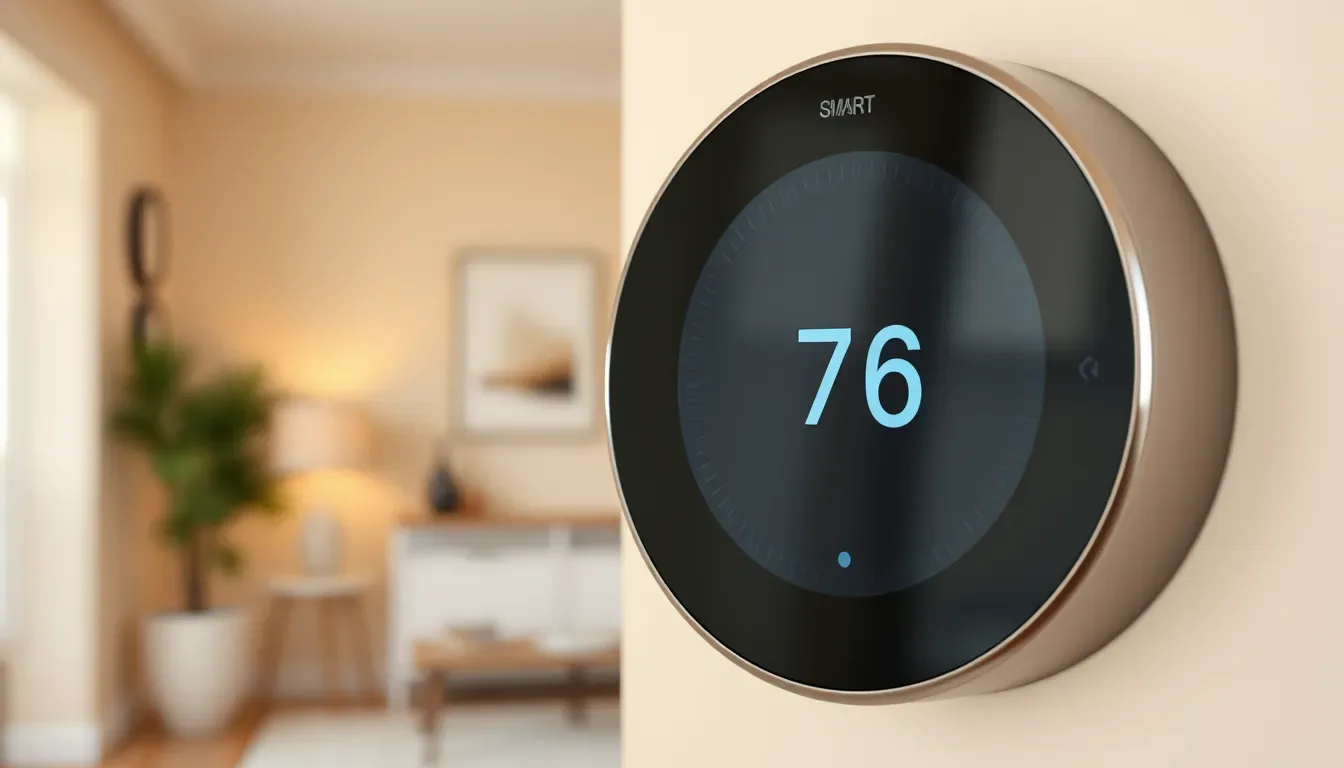 Smart termostat na stene v chodbe