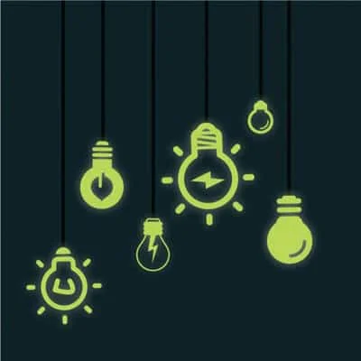 Svietiace nalepky - ziarovky