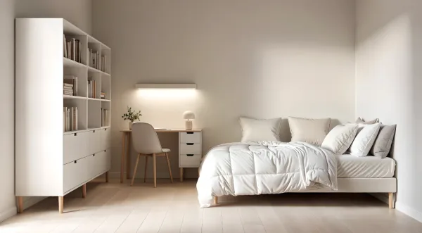 Minimalistický zariadená izba