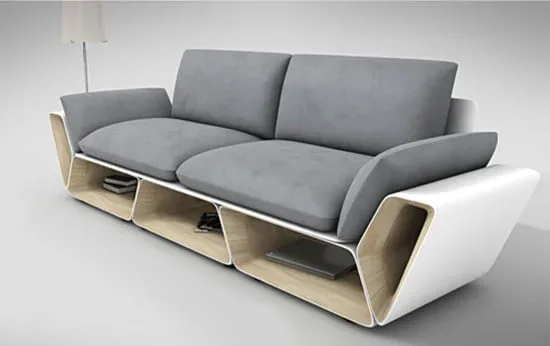 Moderná sivá látková sedačka