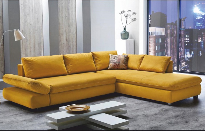 Žltá rohová sedačka