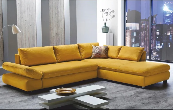 Žltá rohová sedačka